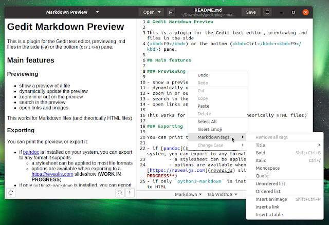 How To Add Markdown Support To Gedit Using `Markdown Preview` Plugin Gedit How To markdown tweaks 