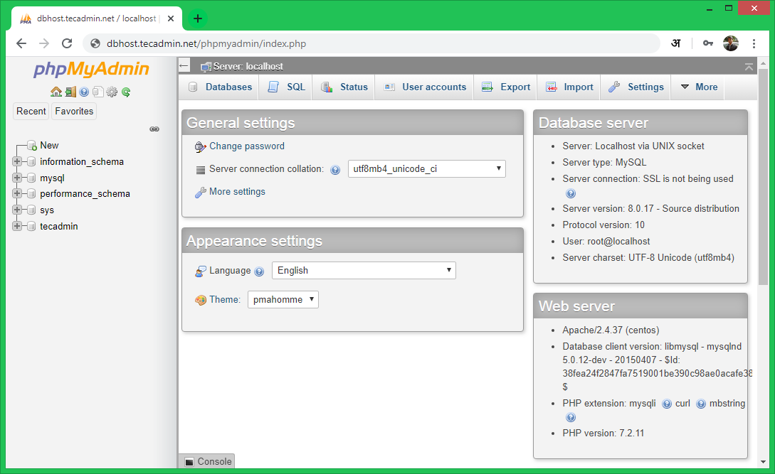 centos install phpmyadmin