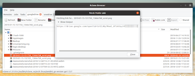 Rclone Browser (Fork) 1.8.0 Gets Proxy Support, Option To Create Public Link Apps Cloud rclone 