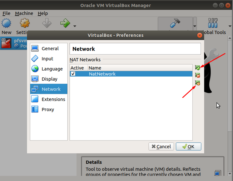 pfsense virtualbox network settings