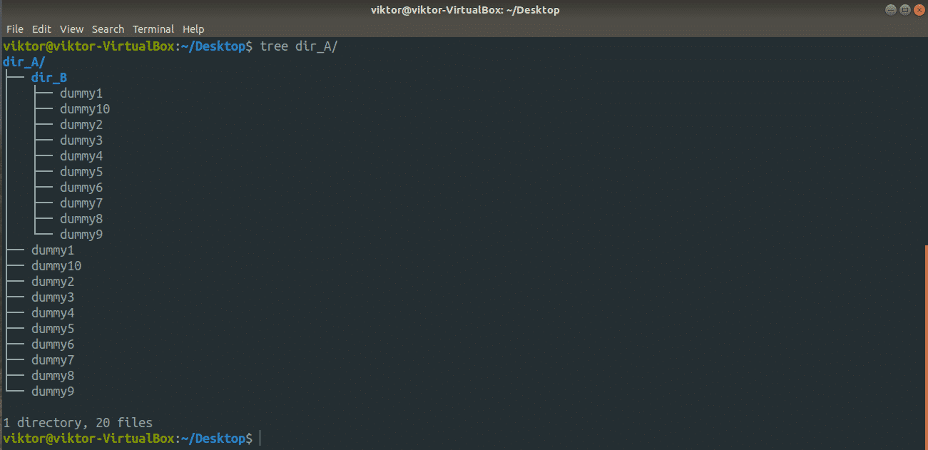 linux terminal list directory contents
