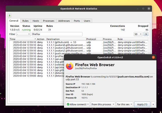 OpenSnitch Linux Application Firewall Fork With Improvements And Bug Fixes Apps Firewall 