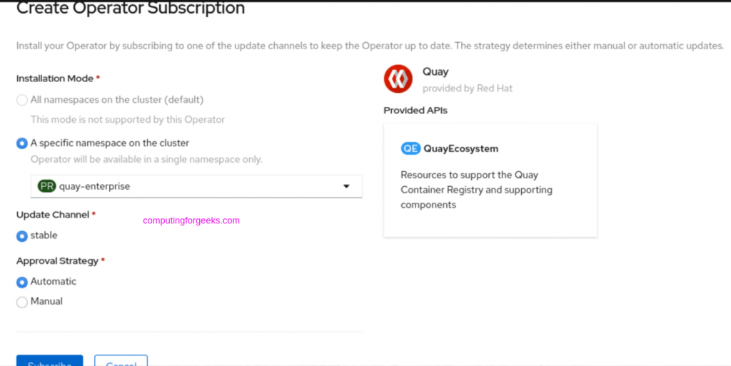Install Project Quay Registry on OpenShift With Operator Containers How To Linux Tutorials Openshift operators 