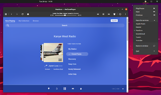 Qt Cloud Music Player MellowPlayer Updated With Remote Control Support, Pandora Radio Plugin Apps Cloud music news 