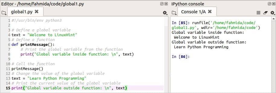 python global variable assignment in function