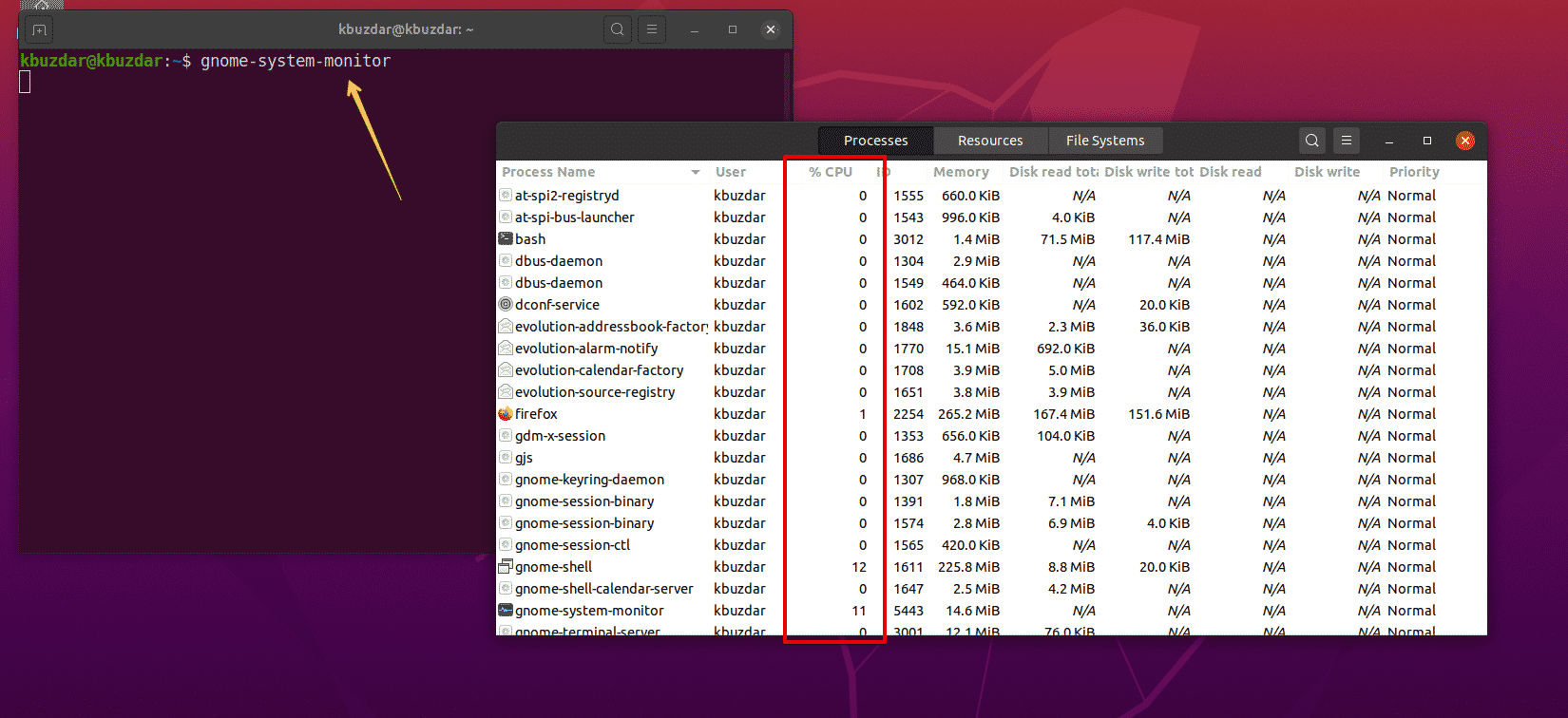 ubuntu memory monitor