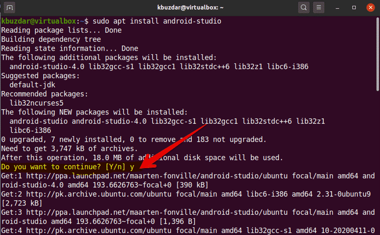 install android studio ubuntu 20