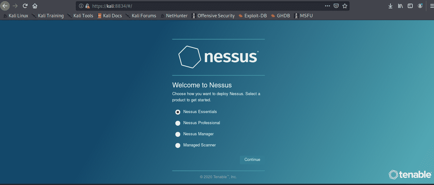 install nessus kali linux 2020