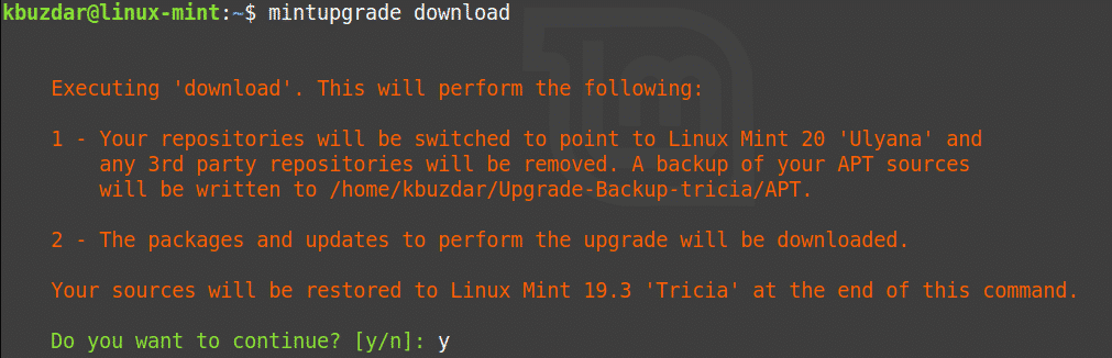 Upgrade from Linux Mint 19.3 to Linux Mint 20 Linux Mint 