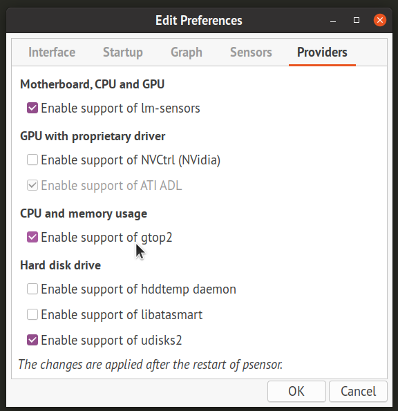 How to Install and Configure Psensor Sensor Monitor in Linux ubuntu 