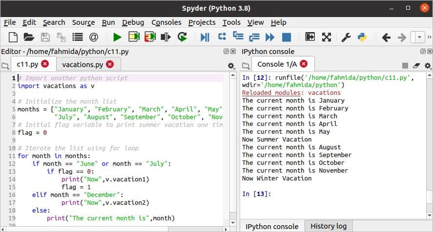 writing scripts in python