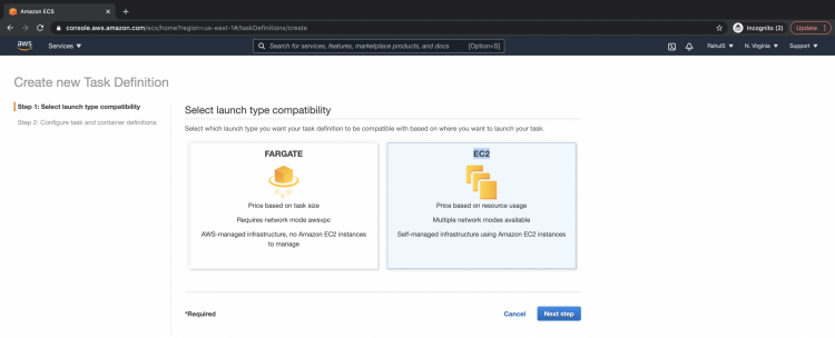How to setup Elastic Container Service (ECS) on AWS linux 
