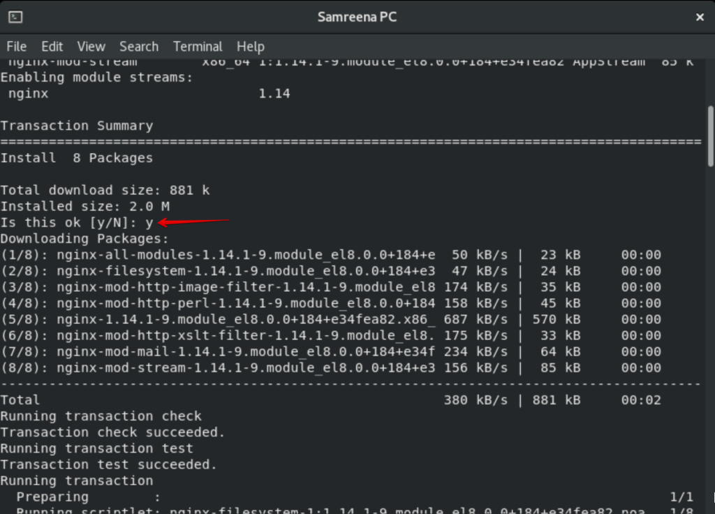 How to install Nginx on CentOS 8 centos linux shell 