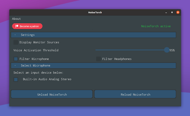NoiseTorch Is A Real-Time Microphone Noise Suppression Application For Linux Apps pulseaudio tweaks 