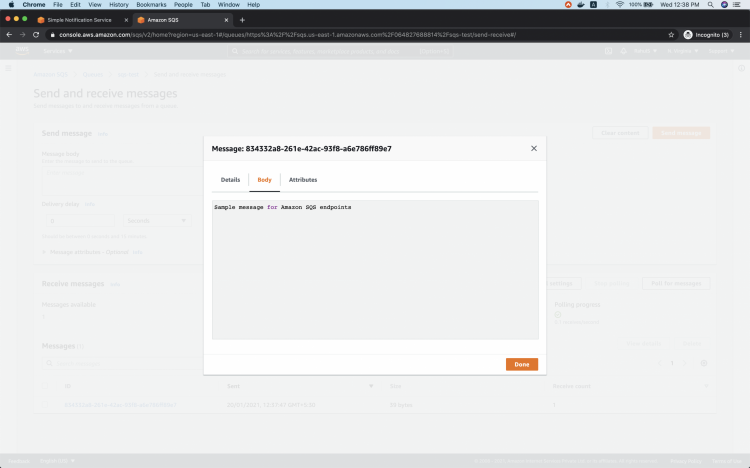 How to create a subscription between an SQS queue and SNS topic on AWS linux 