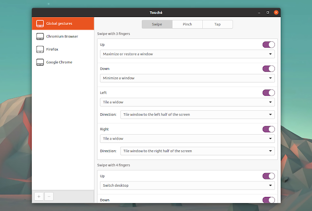 Touche Is A New GUI To Configure Touchegg (Multi-touch Gesture recognizer For Linux) Apps touchpad tweaks 