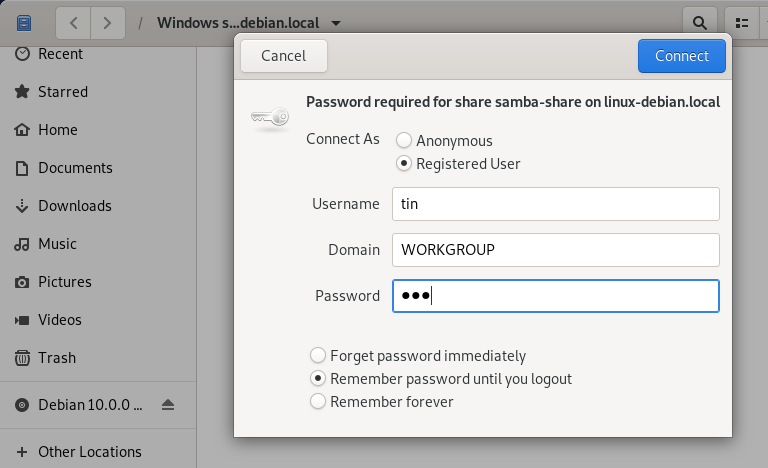 How to Install and Configure Samba on Debian 10 Debian Desktop linux shell 