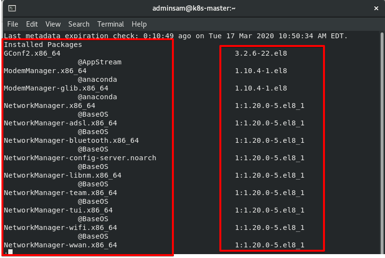 Uninstall or remove a package using the terminal on CentOS centos linux shell 