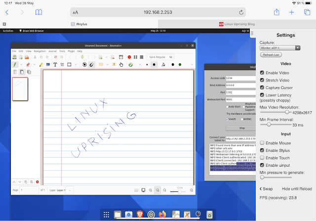 Turn Your Tablet Or Phone Into A Graphic Tablet / Touch Screen For Your Desktop With Weylus Apps 