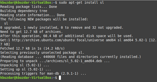 Install Steam Locomotive on Ubuntu 20.04 linux ubuntu 