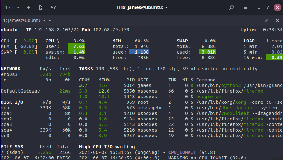 How to Monitor real-time System Metrics using Glances tool on Linux linux 