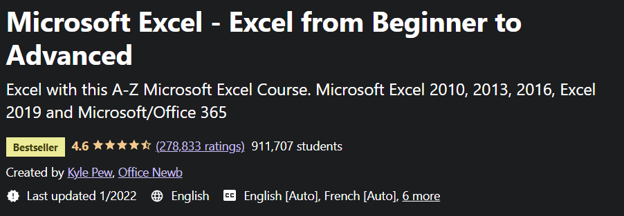 9 Online Excel Courses for Beginner to Advanced Level Career  