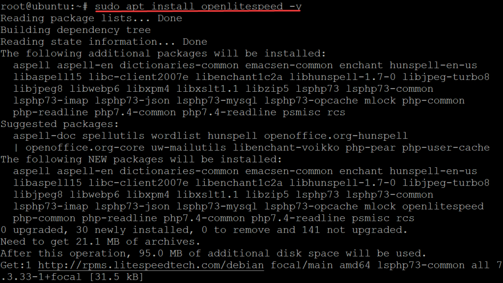How to Install OpenLiteSpeed Web Server on Ubuntu 20.04 ubuntu 