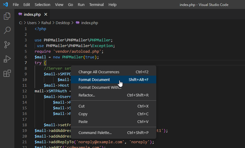 How to format source code in Visual Studio Code (VSCode) General Articles 