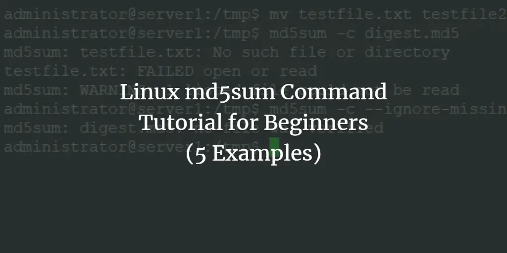 Linux md5sum Command Tutorial for Beginners (5 Examples) linux 