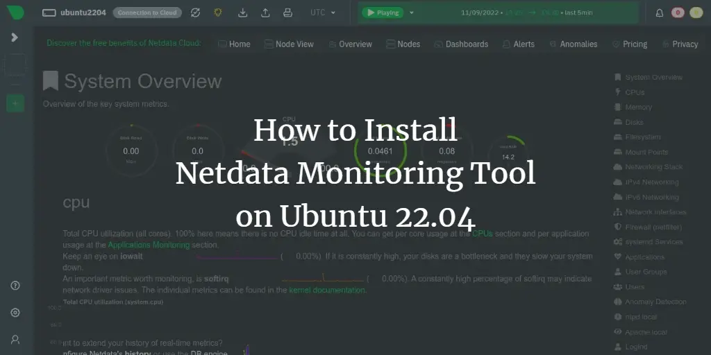How to Install Netdata Monitoring Tool on Ubuntu 22.04 ubuntu 