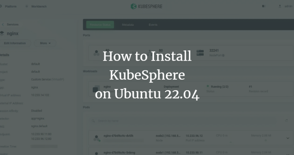 How to Install KubeSphere on Ubuntu 22.04 ubuntu 