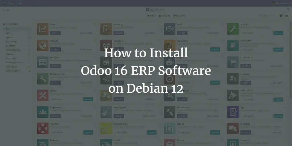 How to Install Odoo 16 ERP Software on Debian 12 Debian 