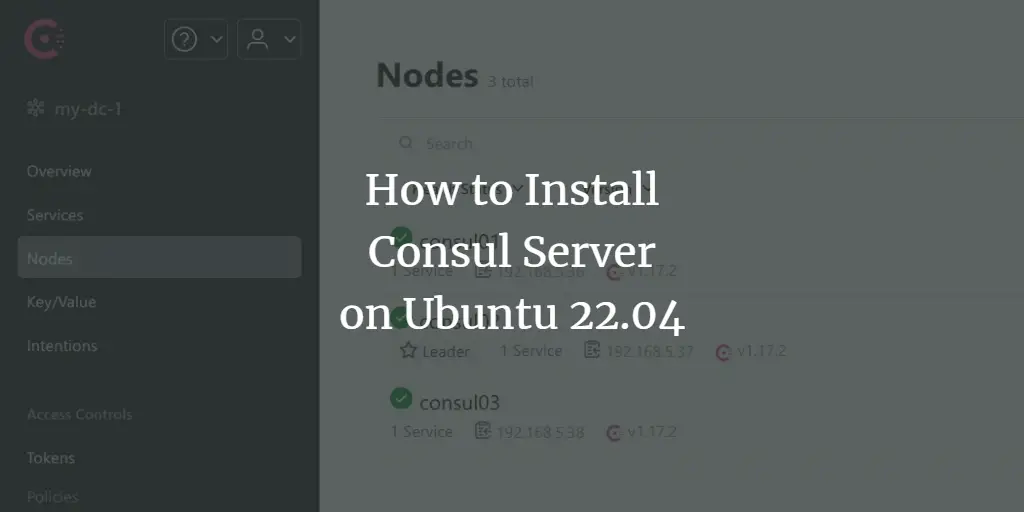 How to Install Consul Server on Ubuntu 22.04 ubuntu 