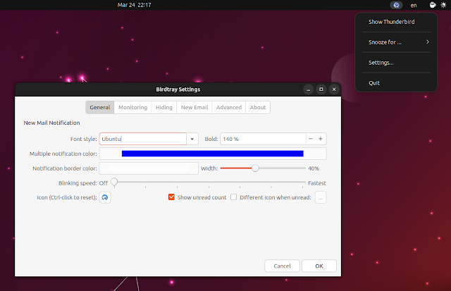 Birdtray Ubuntu PPA Updated With Unread Email Count And Xwayland Fixes (Thunderbird Tray Icon) Apps thunderbird 