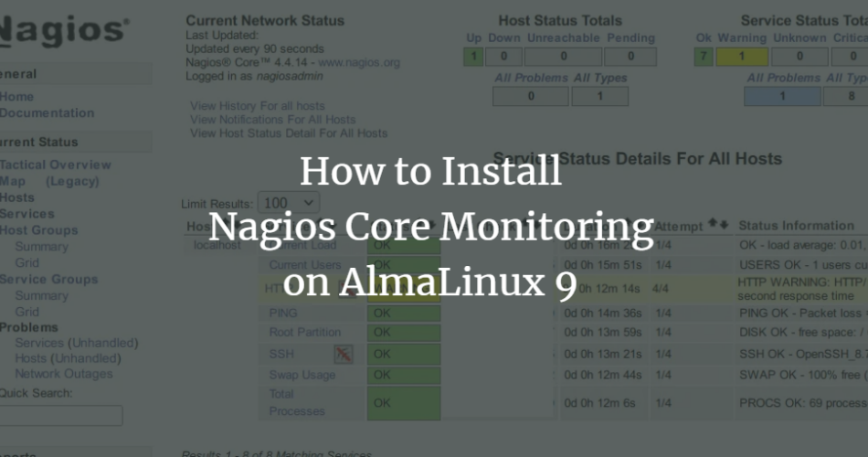 How to Install Nagios Core Monitoring on AlmaLinux 9 linux 