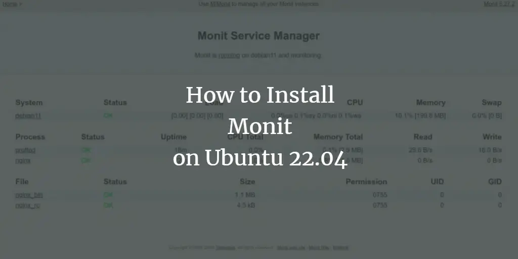 How to Install Monit Monitoring Tool on Ubuntu 22.04 ubuntu 