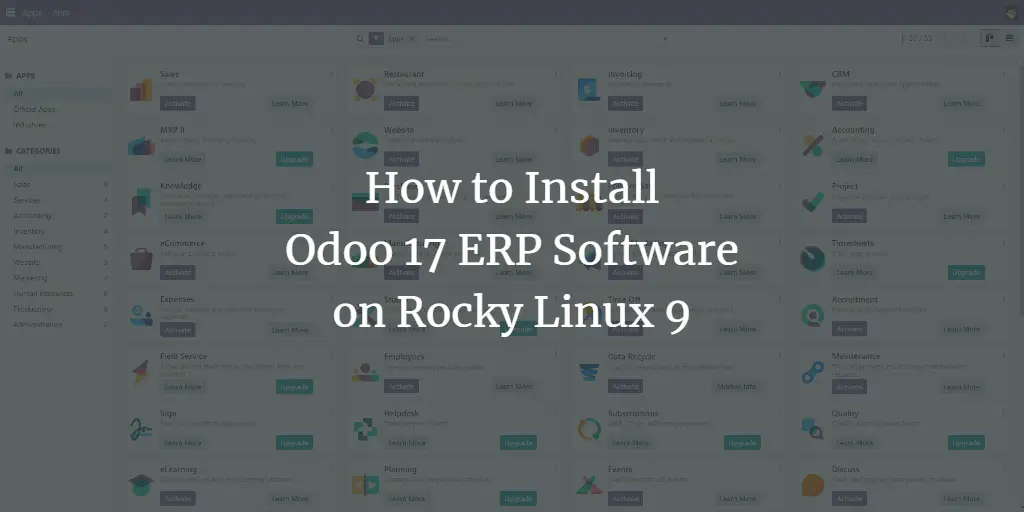 How to Install Odoo 17 ERP Software on Rocky Linux 9 linux 