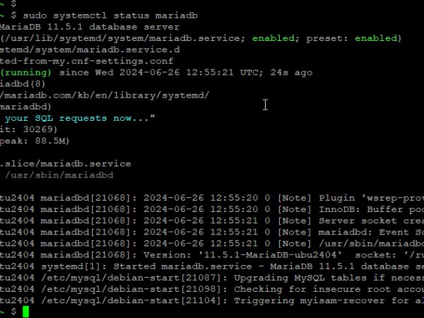 How to Install MariaDB on Ubuntu 24.04 General Articles mariadb mysql Ubuntu 24.04 