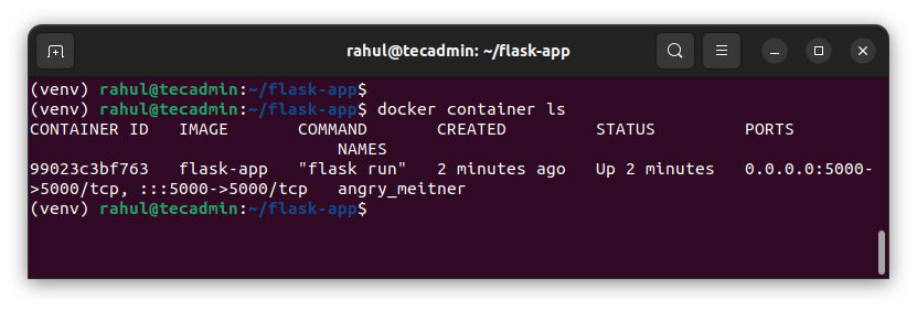 Comment on How to Dockerize a Flask Application by Rahul Comment Dockerize 