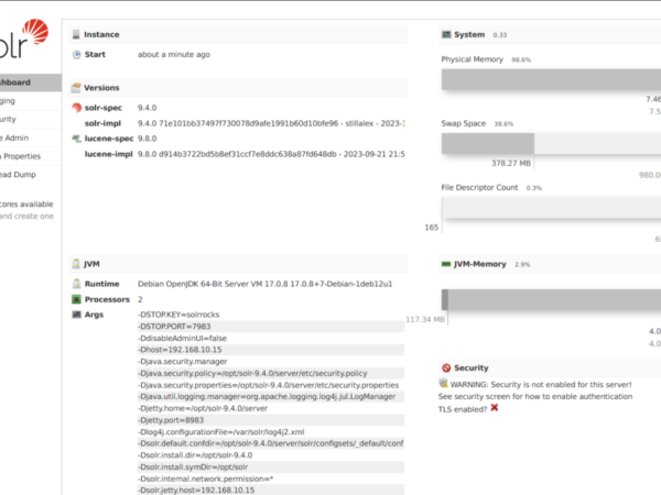 Apache Solr Installation on Debian 12 Debian linux 