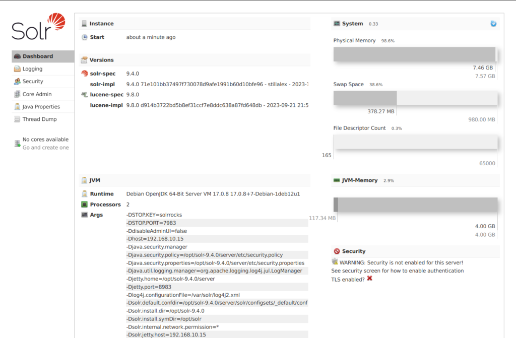 Apache Solr Installation on Debian 12 Debian linux 